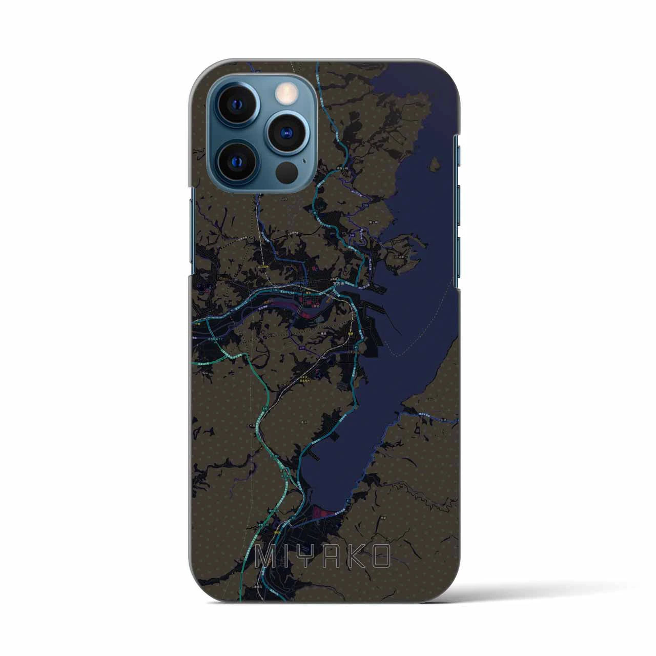 【宮古(岩手県)】地図柄iPhoneケース(バックカバータイプ)