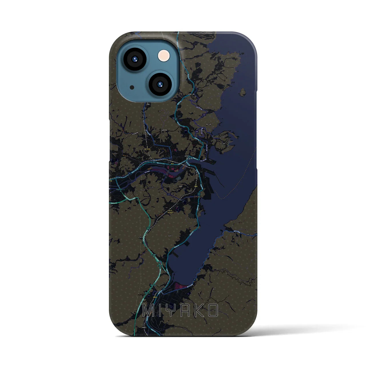 【宮古(岩手県)】地図柄iPhoneケース(バックカバータイプ)