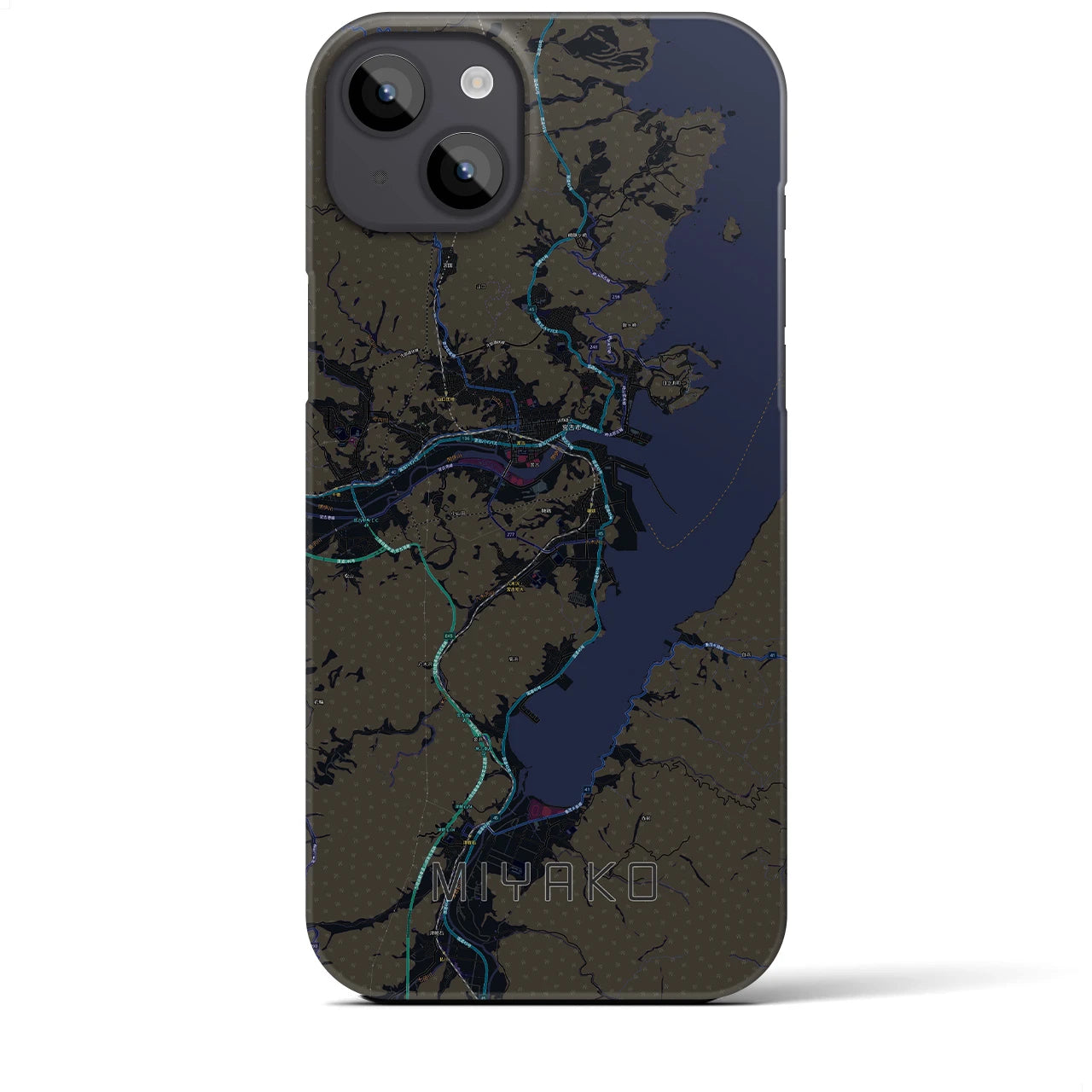 【宮古(岩手県)】地図柄iPhoneケース(バックカバータイプ)