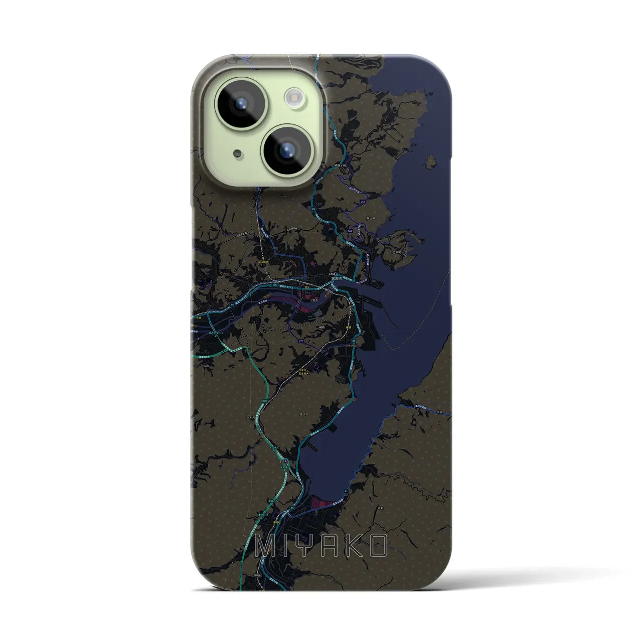 【宮古(岩手県)】地図柄iPhoneケース(バックカバータイプ)