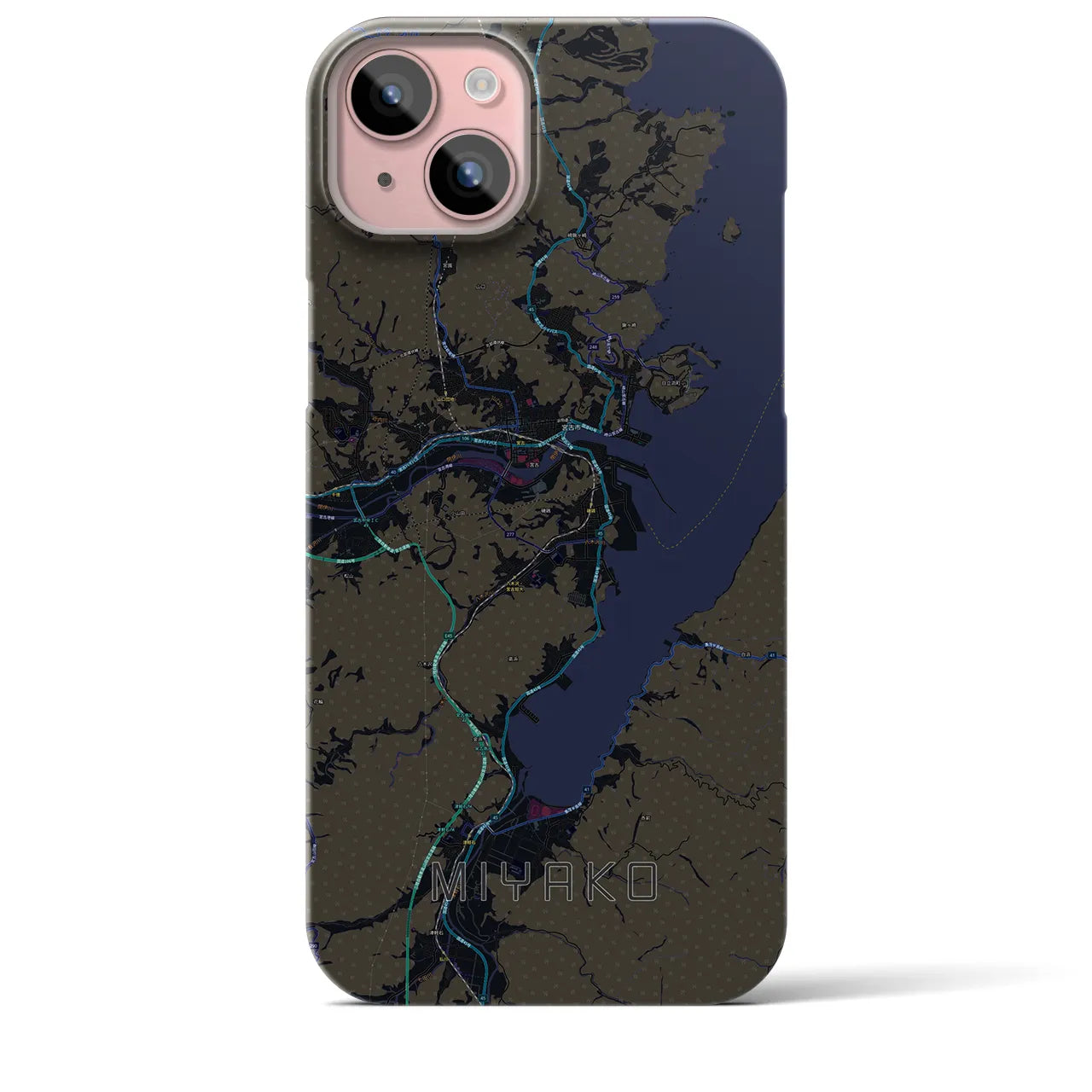 【宮古(岩手県)】地図柄iPhoneケース(バックカバータイプ)