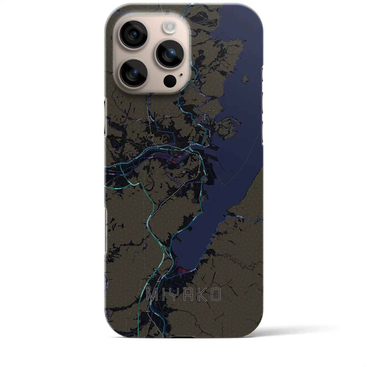 【宮古(岩手県)】地図柄iPhoneケース(バックカバータイプ)