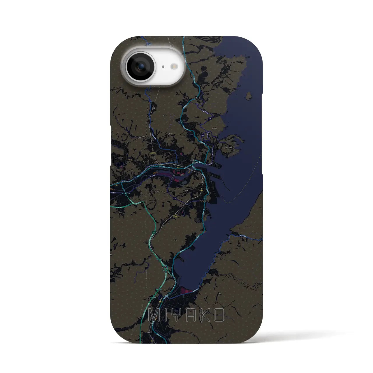 【宮古(岩手県)】地図柄iPhoneケース(バックカバータイプ)