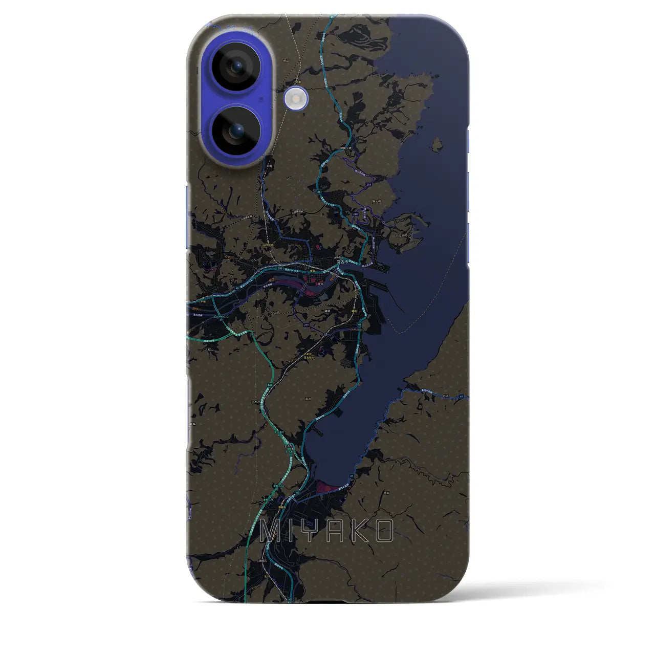 【宮古(岩手県)】地図柄iPhoneケース(バックカバータイプ)
