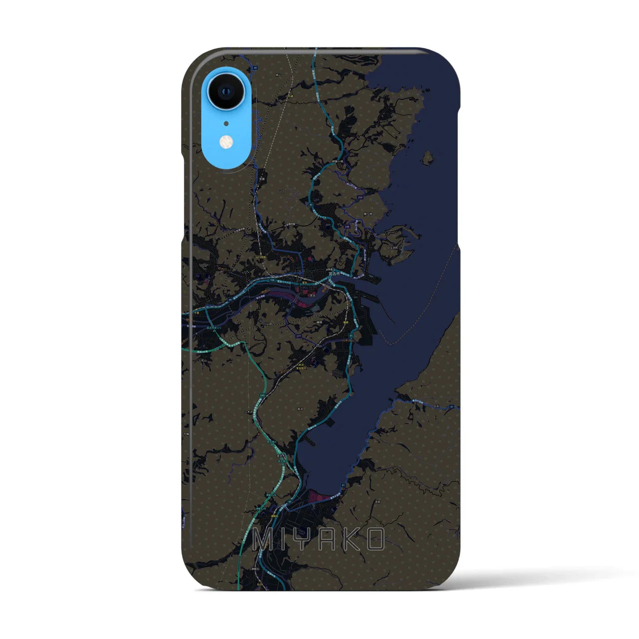 【宮古(岩手県)】地図柄iPhoneケース(バックカバータイプ)