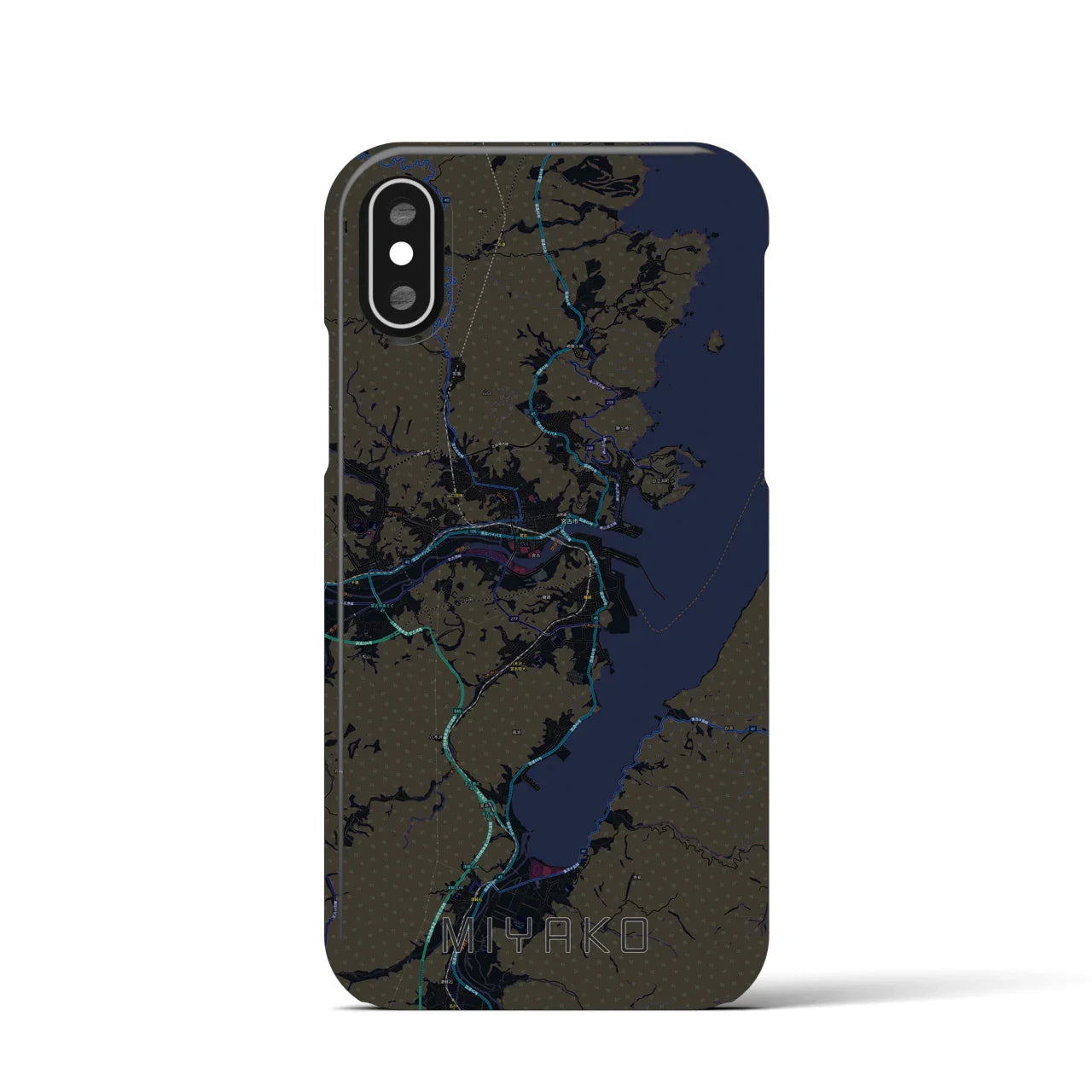 【宮古(岩手県)】地図柄iPhoneケース(バックカバータイプ)