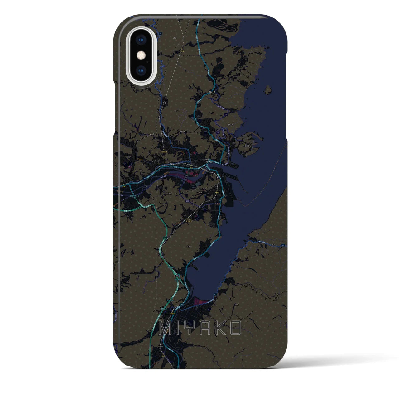 【宮古(岩手県)】地図柄iPhoneケース(バックカバータイプ)