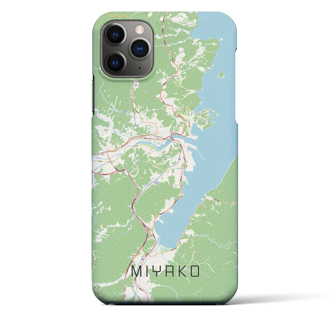 【宮古(岩手県)】地図柄iPhoneケース(バックカバータイプ)
