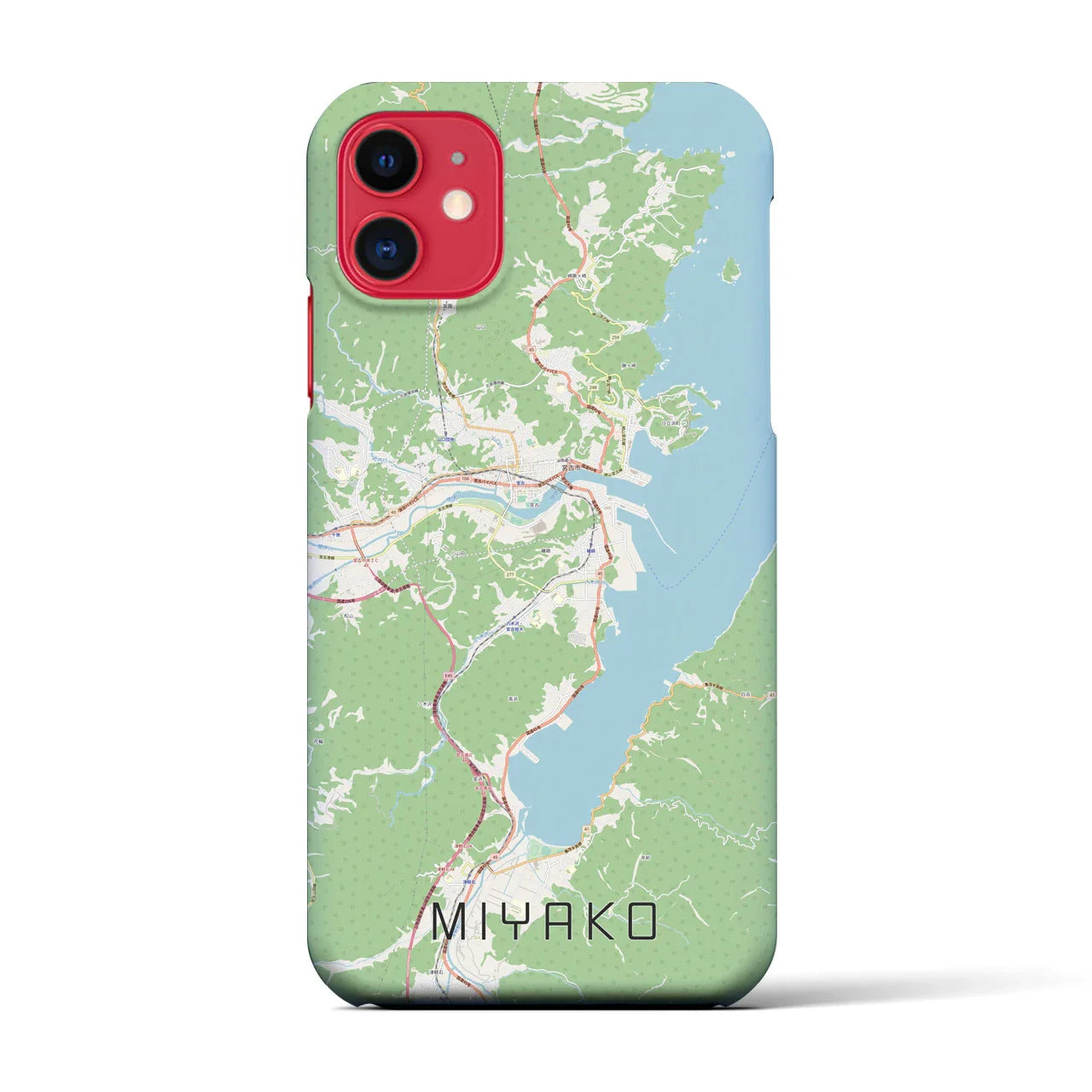 【宮古(岩手県)】地図柄iPhoneケース(バックカバータイプ)