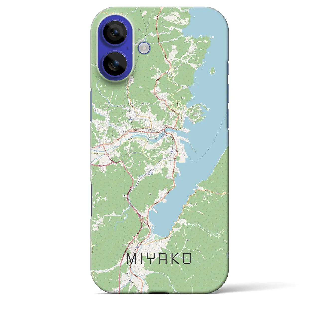 【宮古(岩手県)】地図柄iPhoneケース(バックカバータイプ)ナチュラル・iPhone 16 Pro Max 用
