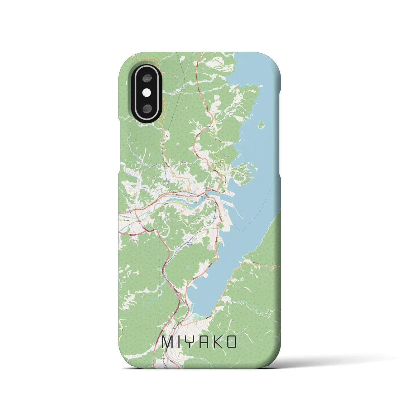 【宮古(岩手県)】地図柄iPhoneケース(バックカバータイプ)