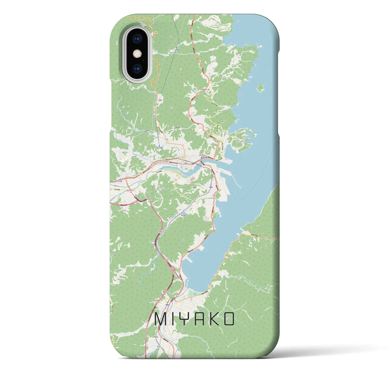 【宮古(岩手県)】地図柄iPhoneケース(バックカバータイプ)