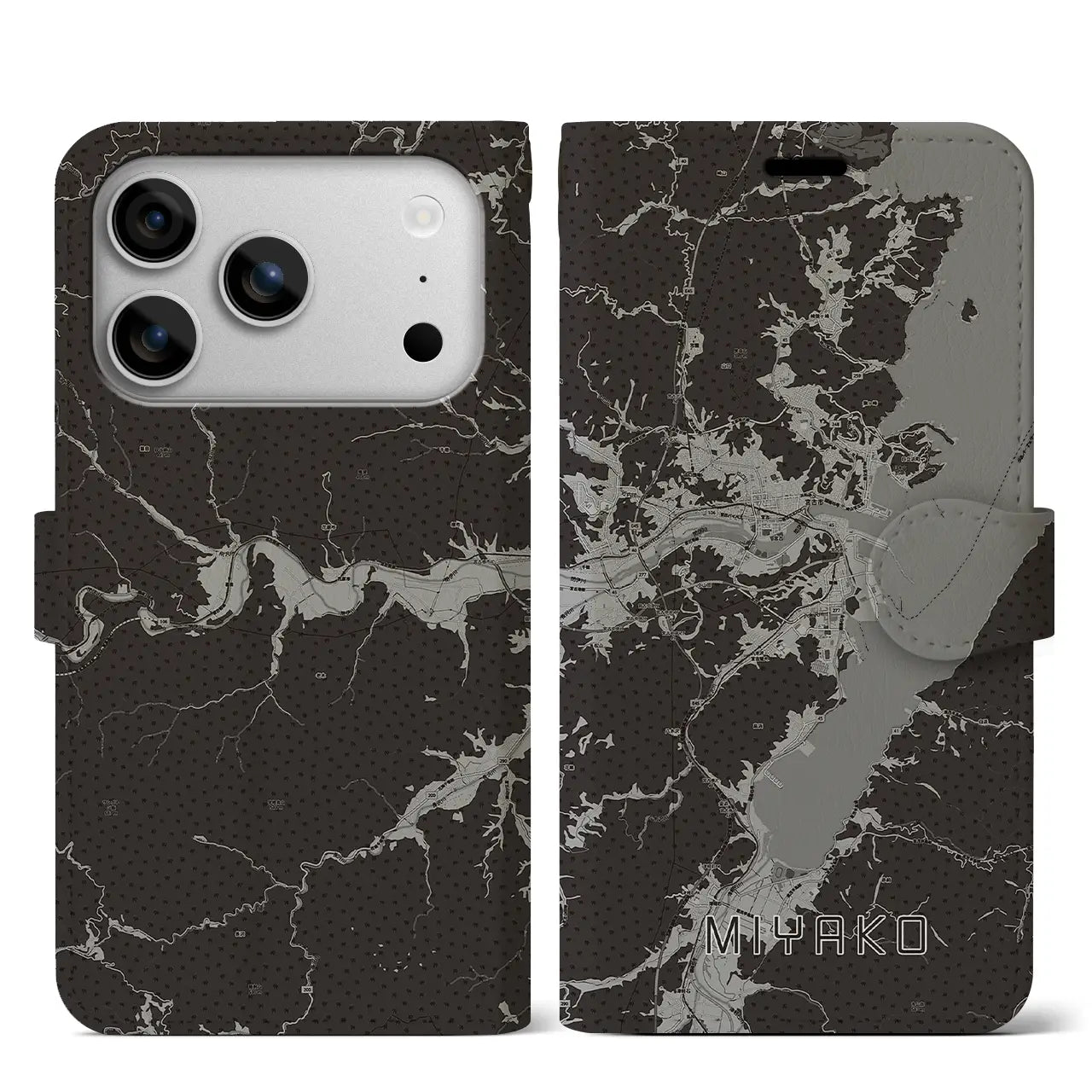 【宮古(岩手県)】地図柄iPhoneケース(手帳タイプ)