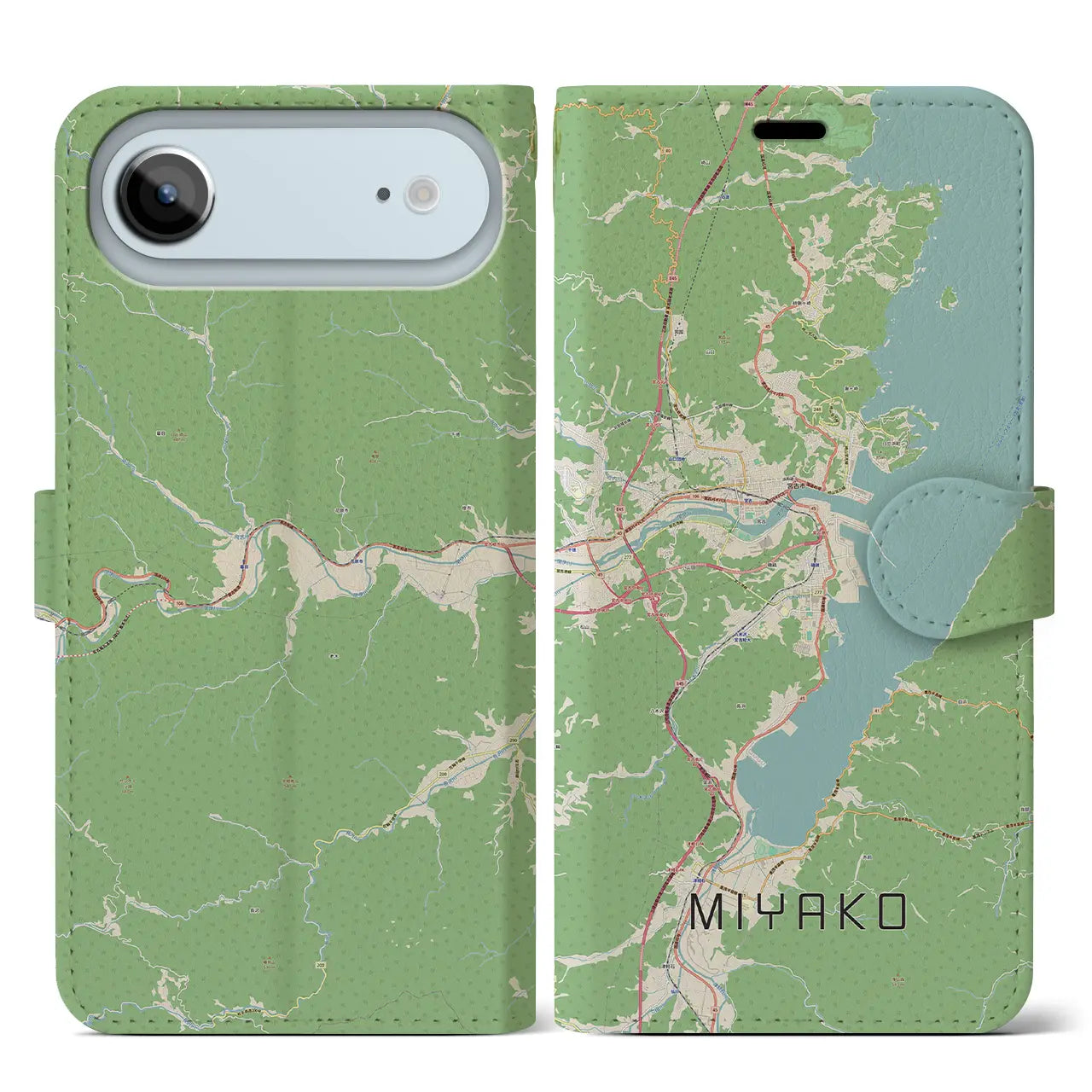 【宮古(岩手県)】地図柄iPhoneケース(手帳タイプ)