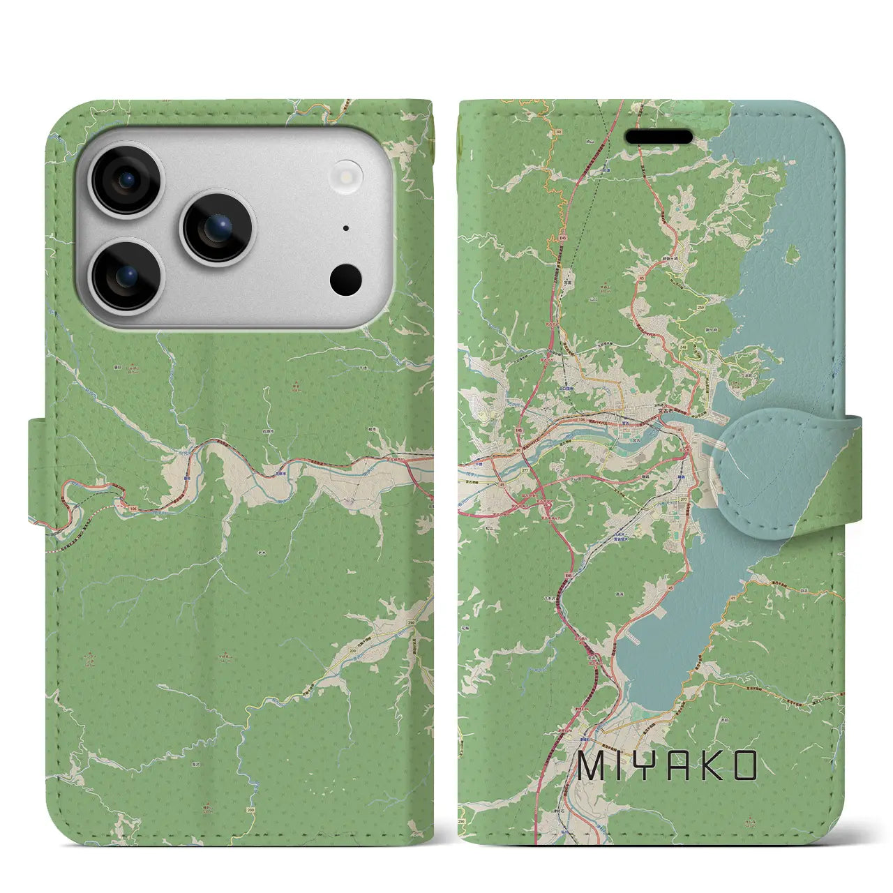 【宮古(岩手県)】地図柄iPhoneケース(手帳タイプ)