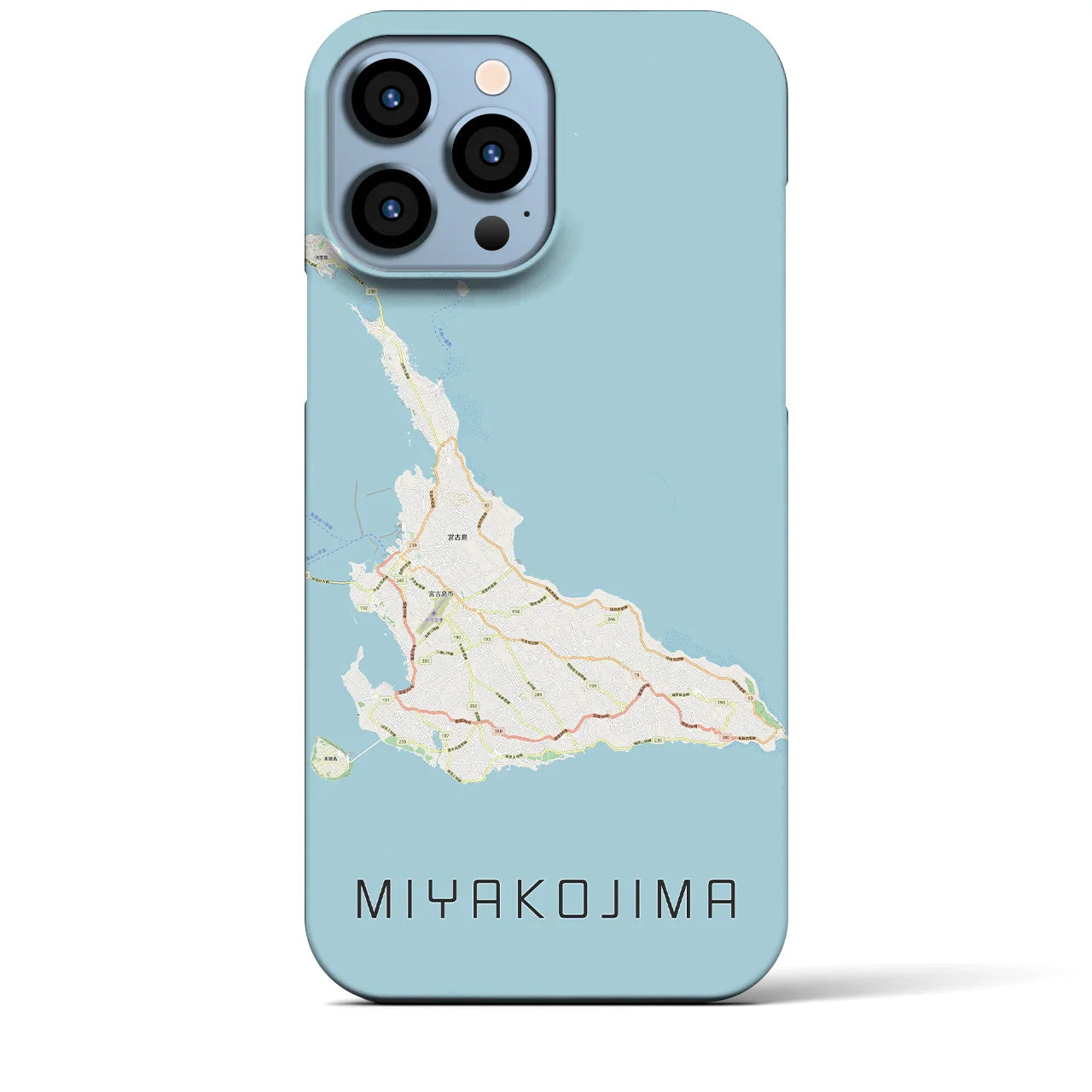 【宮古島(沖縄県)】地図柄iPhoneケース(バックカバータイプ)