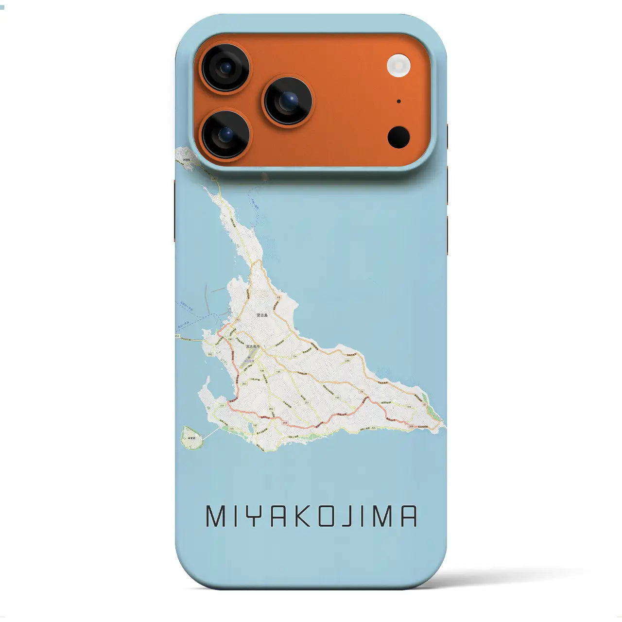 【宮古島(沖縄県)】地図柄iPhoneケース(バックカバータイプ)