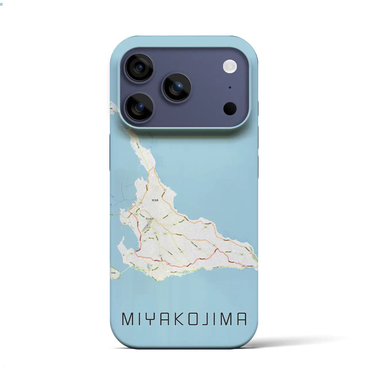 【宮古島(沖縄県)】地図柄iPhoneケース(バックカバータイプ)ナチュラル・iPhone 17 Pro Max 用