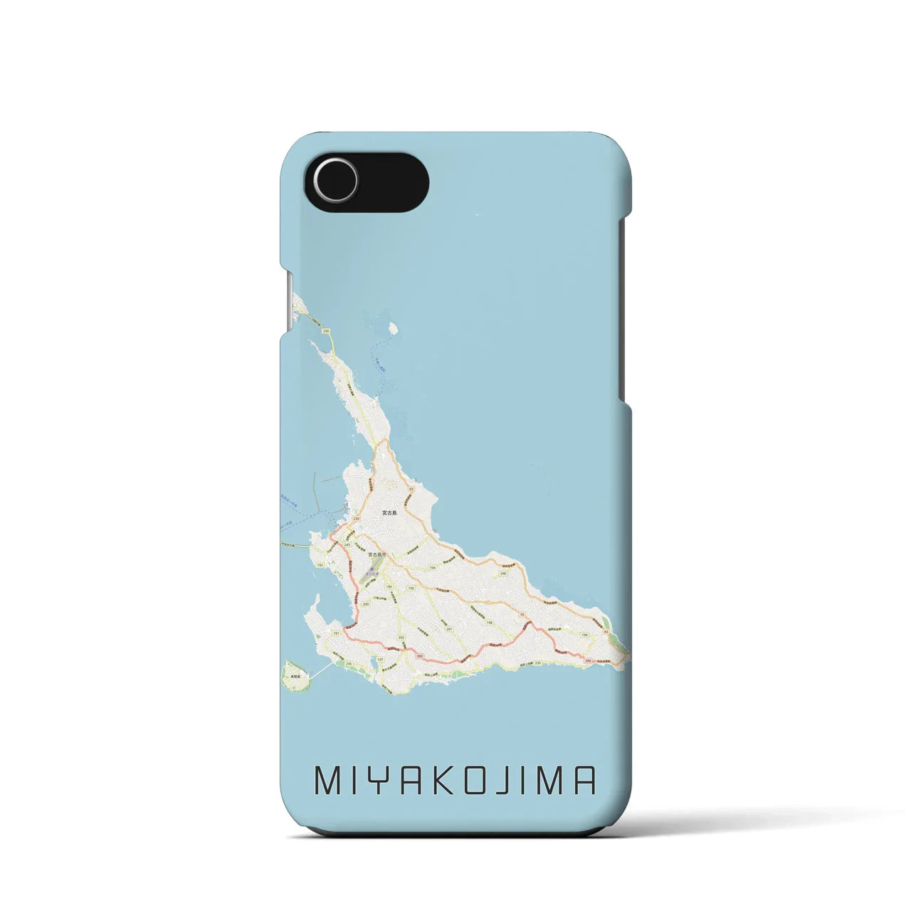 【宮古島(沖縄県)】地図柄iPhoneケース(バックカバータイプ)