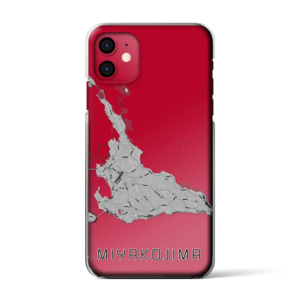 【宮古島(沖縄県)】地図柄iPhoneケース(クリアタイプ)