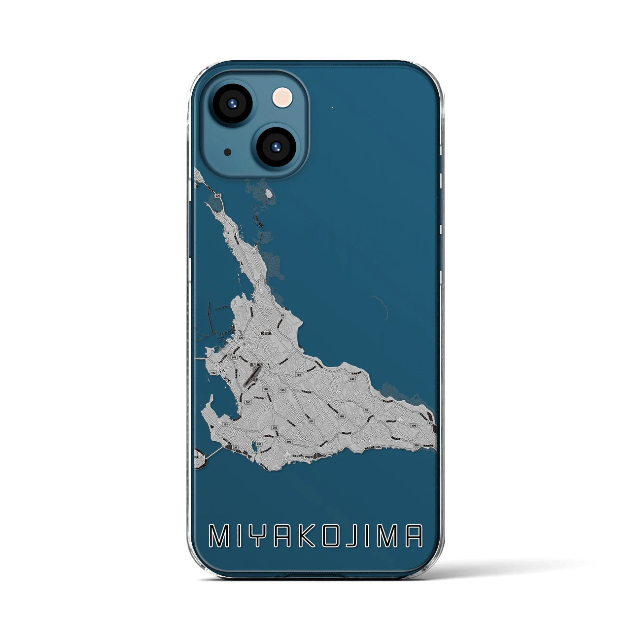 【宮古島(沖縄県)】地図柄iPhoneケース(クリアタイプ)