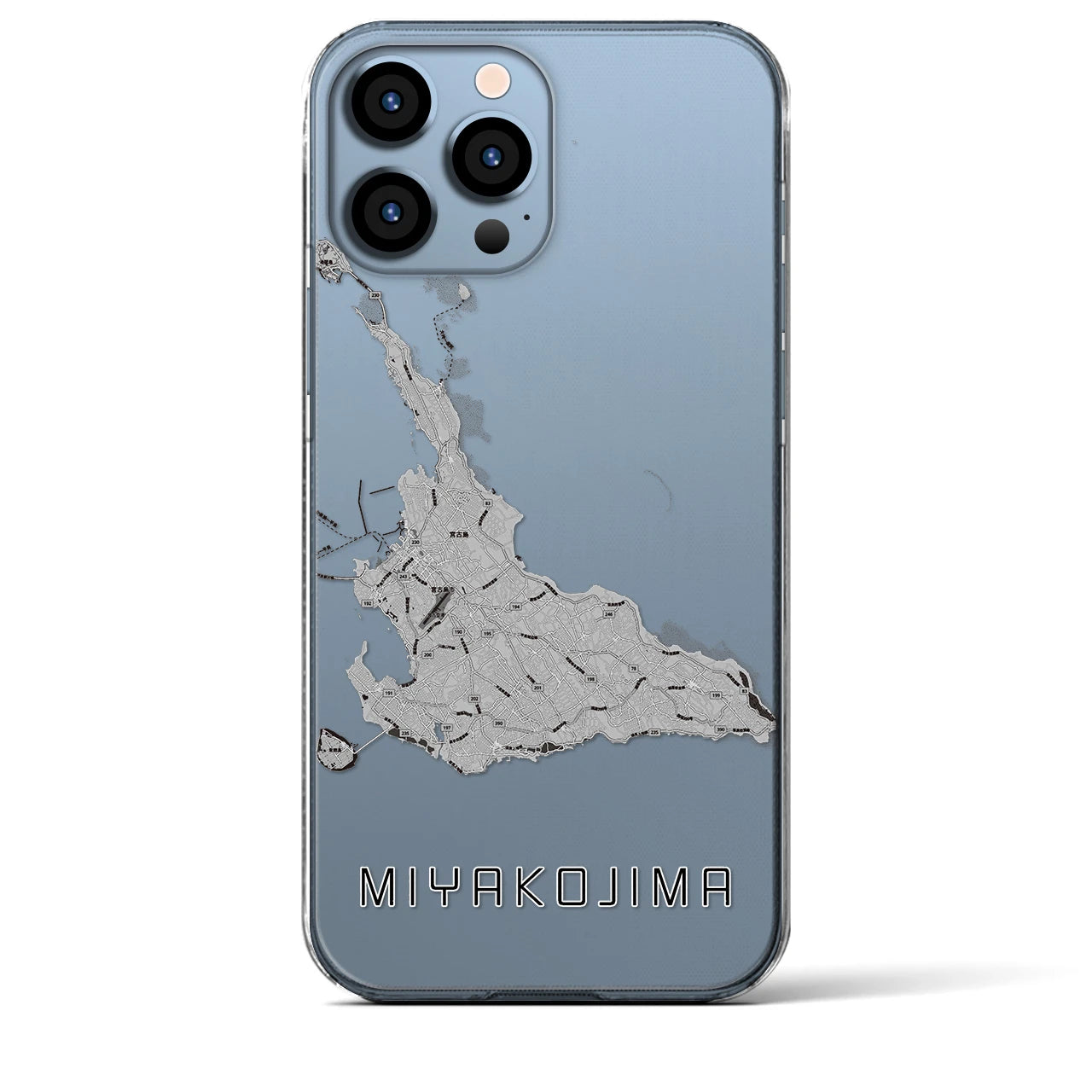 【宮古島(沖縄県)】地図柄iPhoneケース(クリアタイプ)