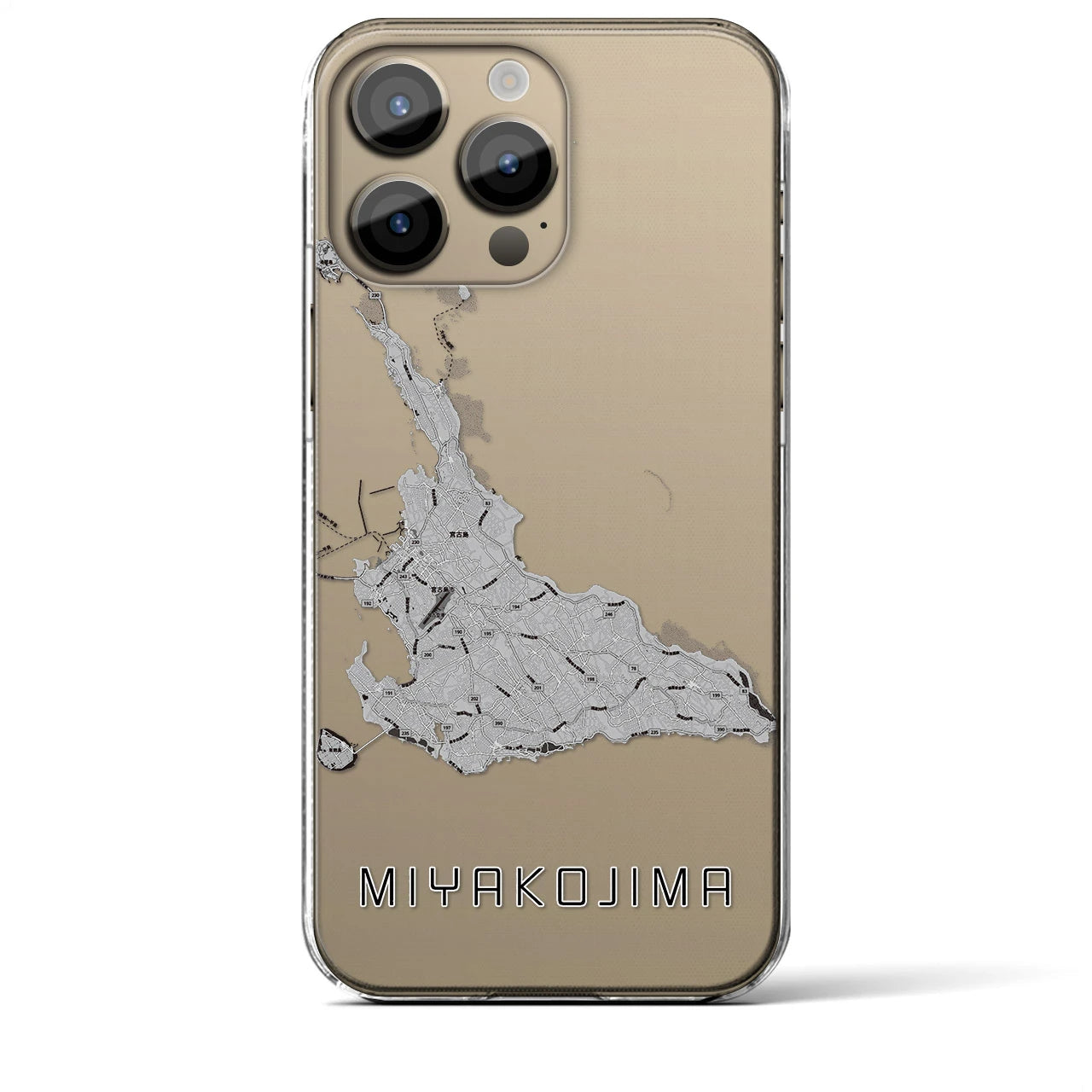 【宮古島(沖縄県)】地図柄iPhoneケース(クリアタイプ)