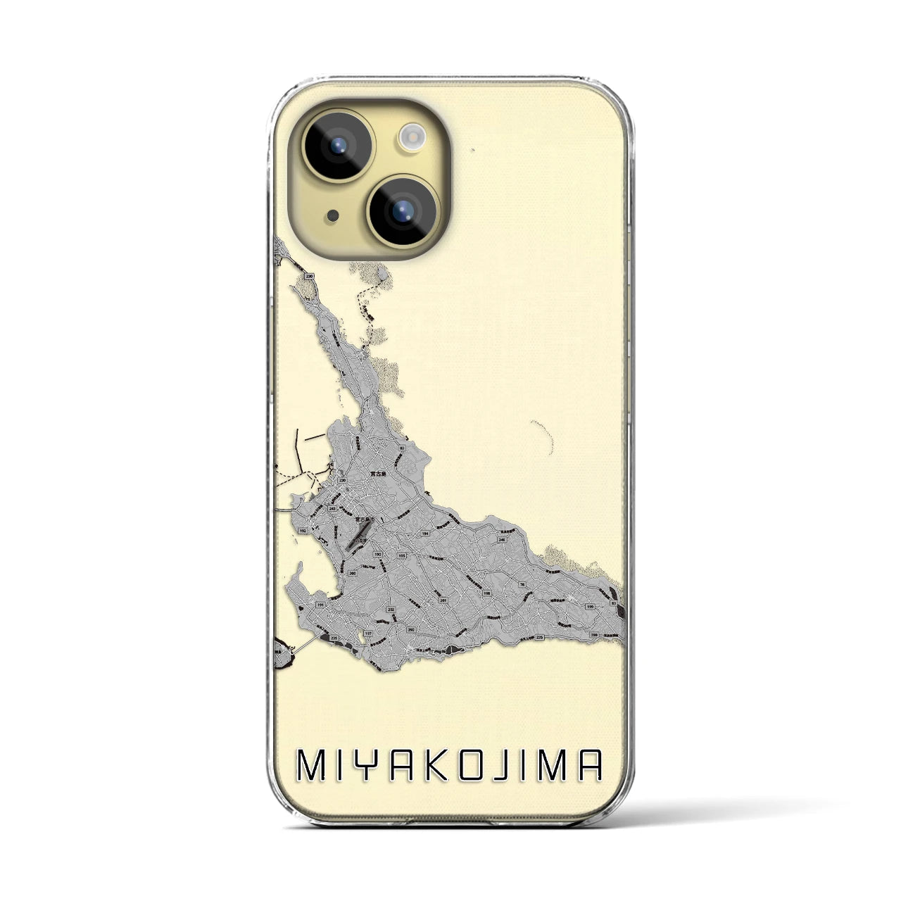 【宮古島(沖縄県)】地図柄iPhoneケース(クリアタイプ)