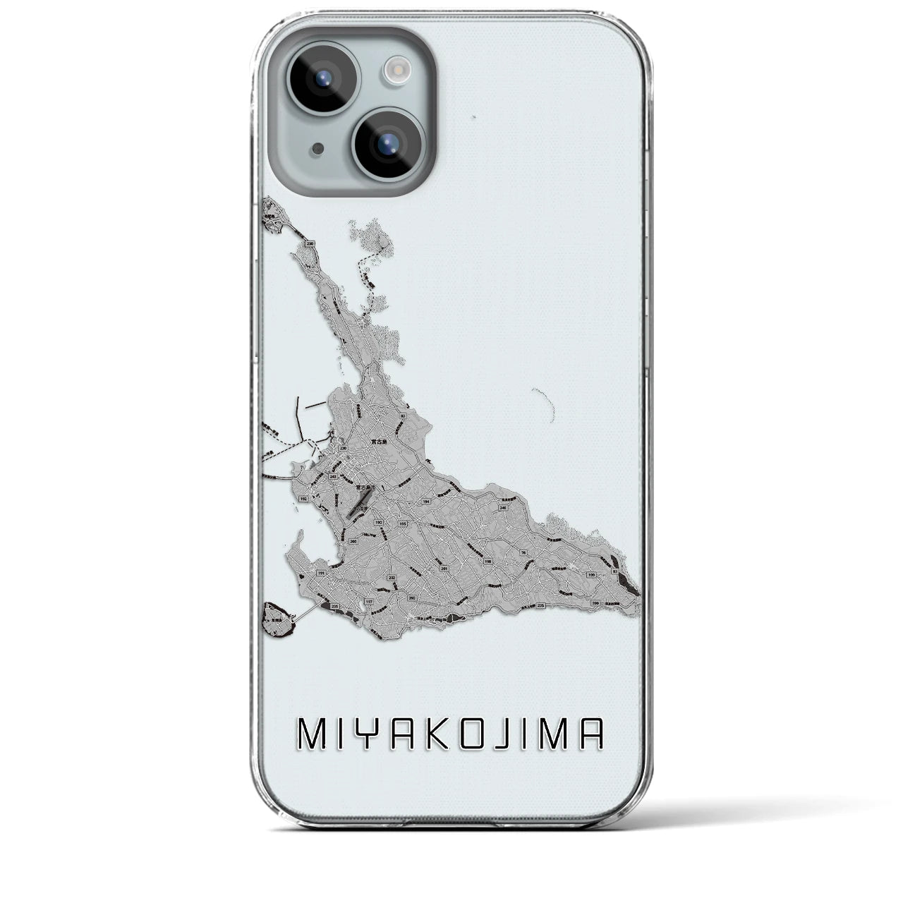 【宮古島(沖縄県)】地図柄iPhoneケース(クリアタイプ)