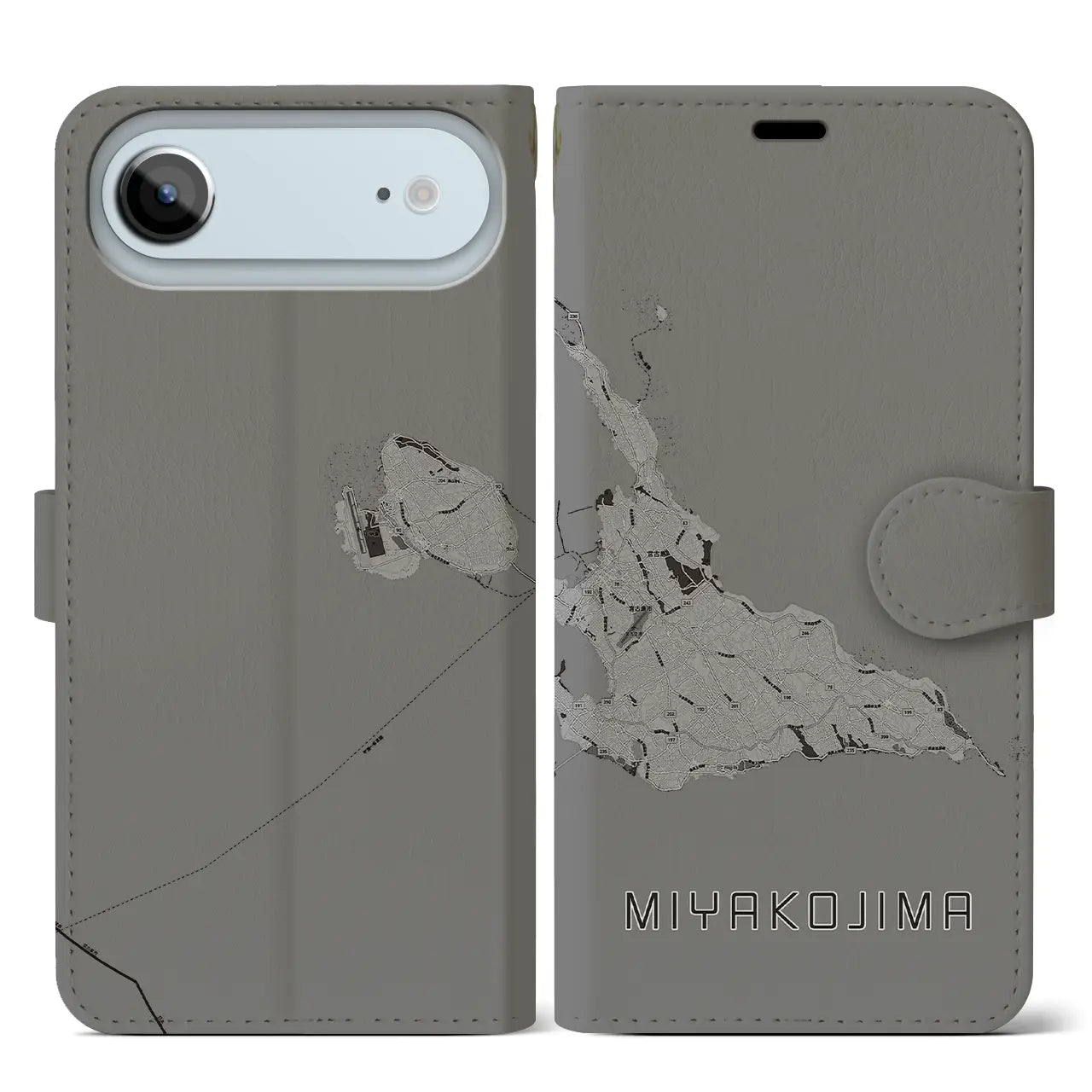 【宮古島(沖縄県)】地図柄iPhoneケース(手帳タイプ)