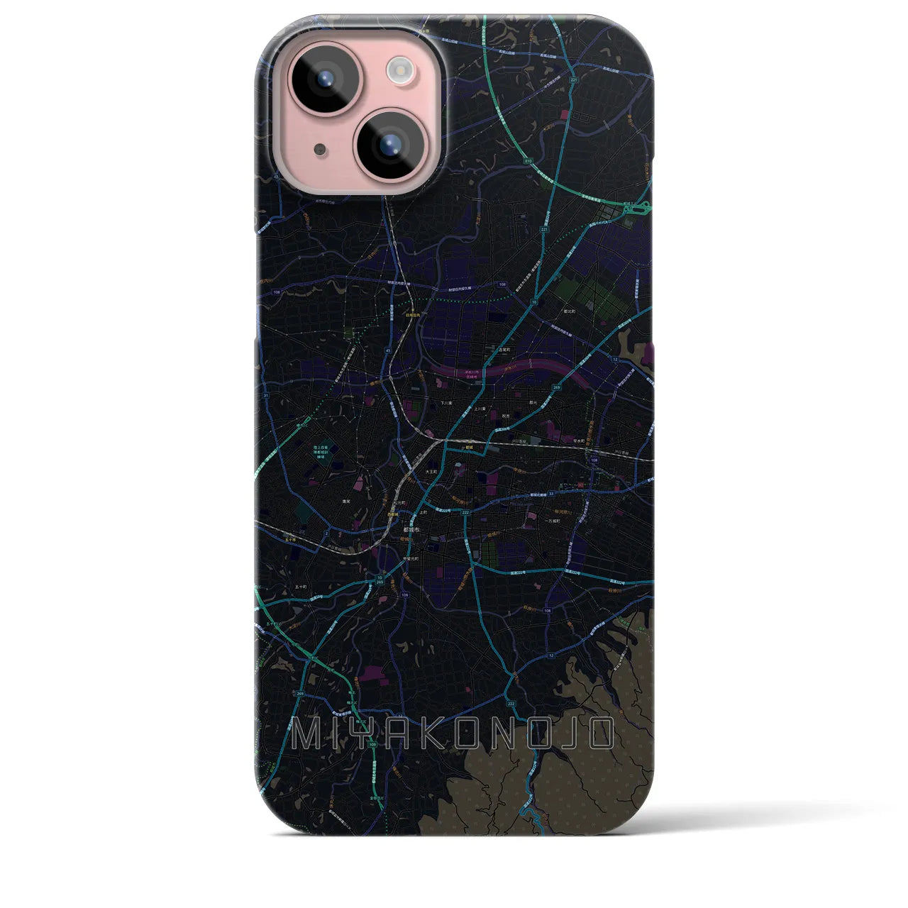 【都城(宮崎県)】地図柄iPhoneケース(バックカバータイプ)