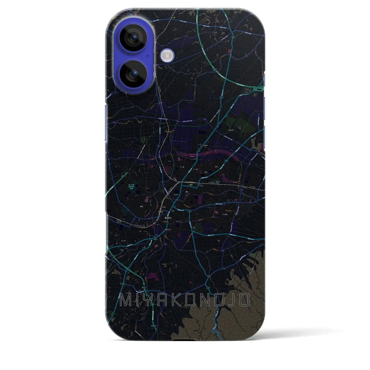 【都城(宮崎県)】地図柄iPhoneケース(バックカバータイプ)