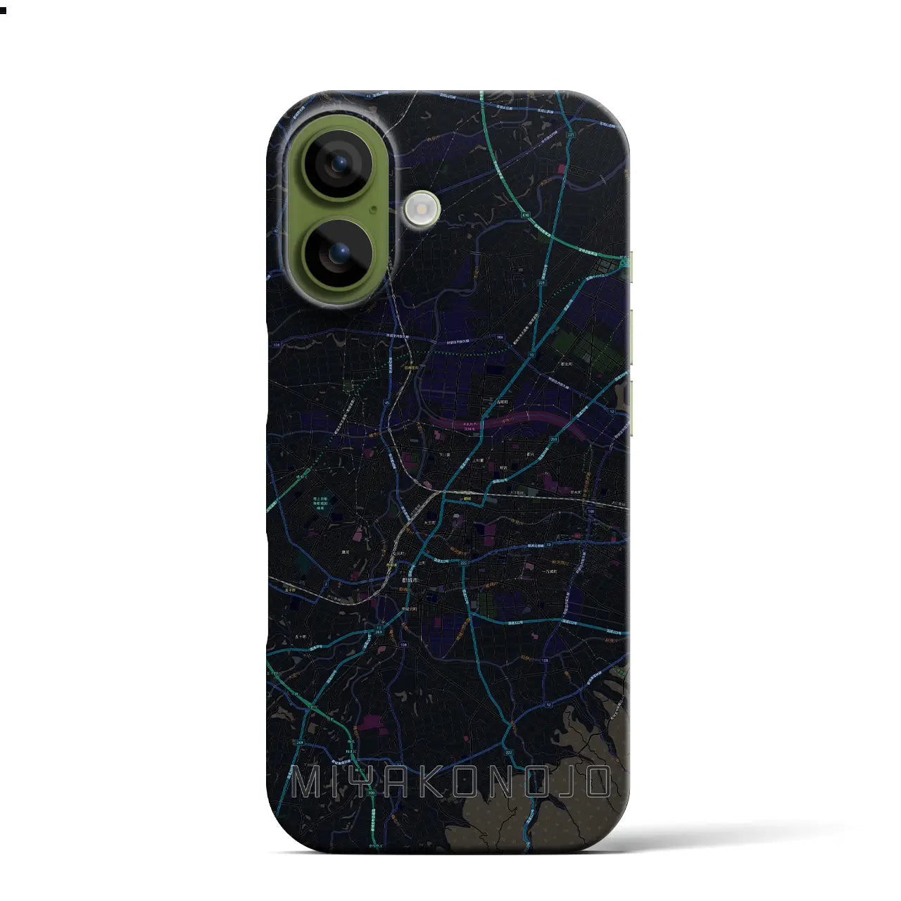 【都城(宮崎県)】地図柄iPhoneケース(バックカバータイプ)