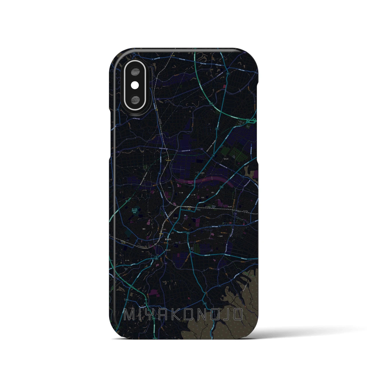 【都城(宮崎県)】地図柄iPhoneケース(バックカバータイプ)