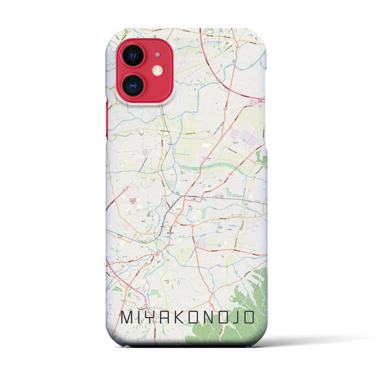 【都城(宮崎県)】地図柄iPhoneケース(バックカバータイプ)