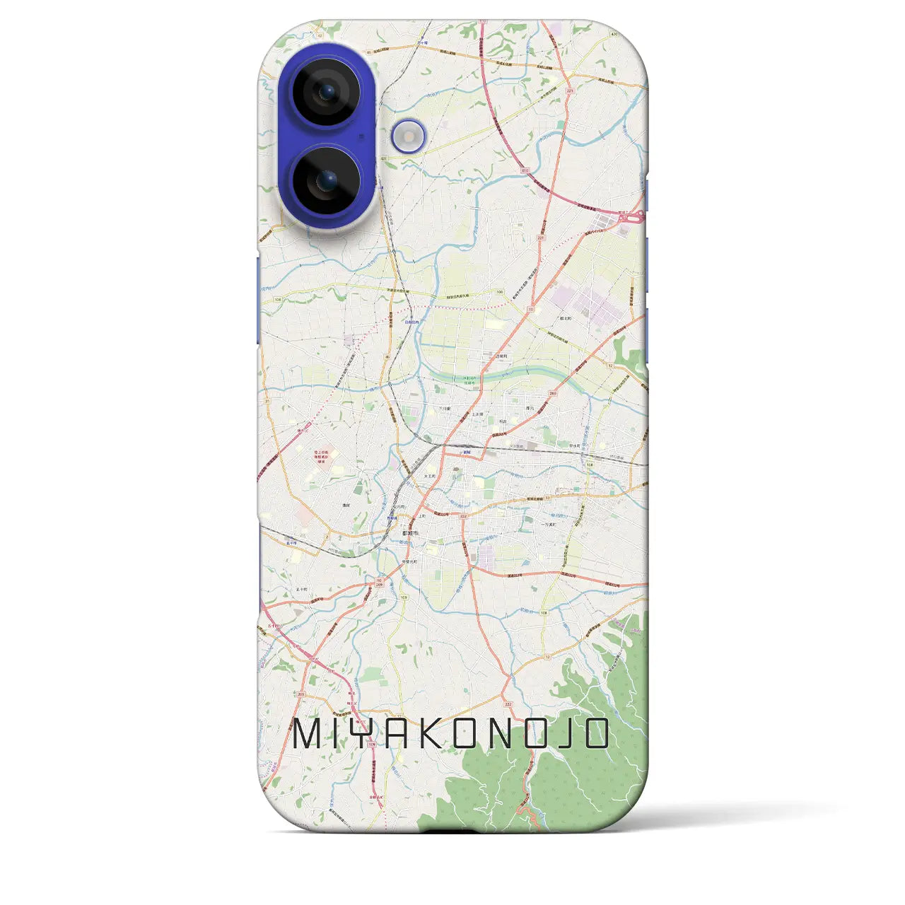 【都城(宮崎県)】地図柄iPhoneケース(バックカバータイプ)ブラック・iPhone 16 Pro Max 用