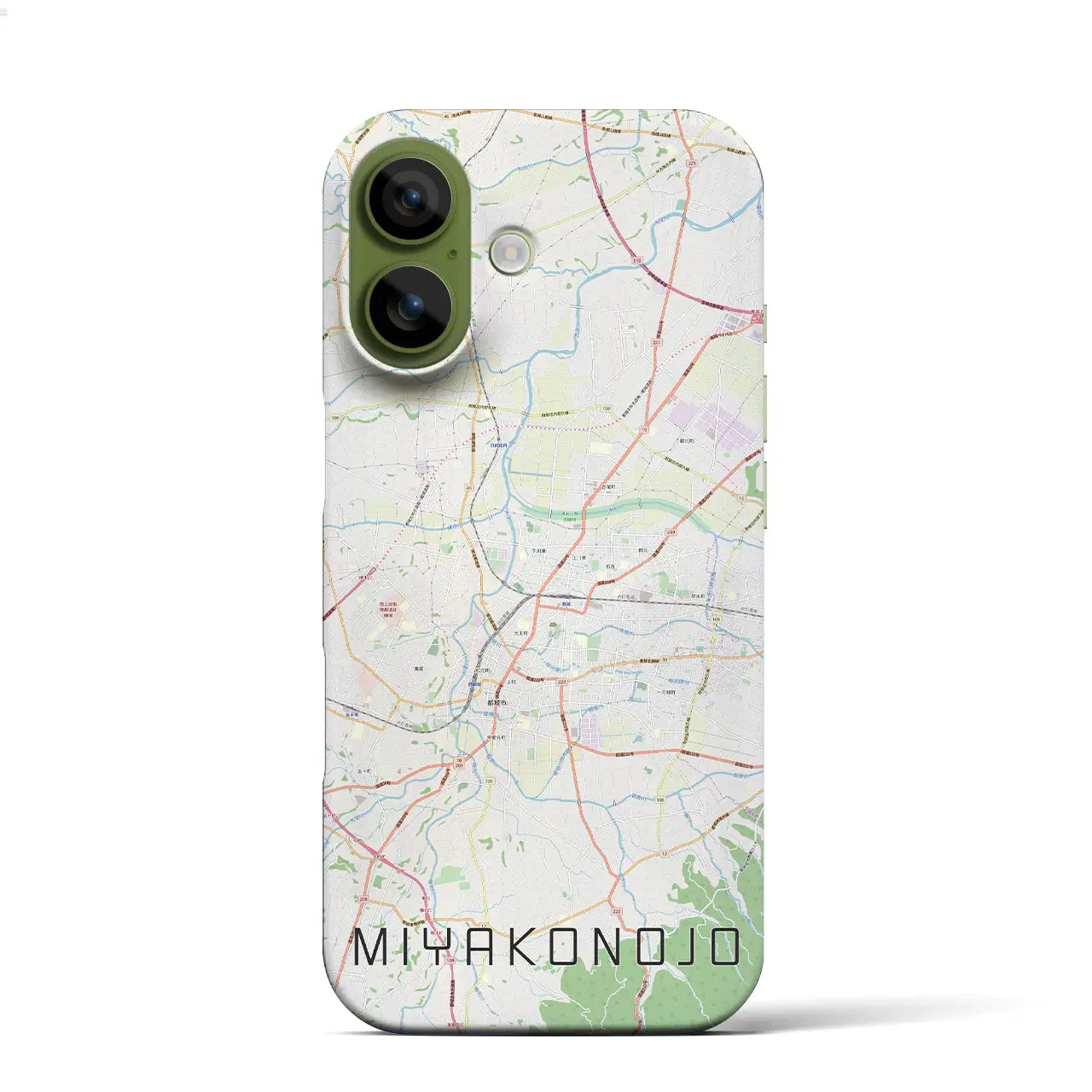 【都城(宮崎県)】地図柄iPhoneケース(バックカバータイプ)ブラック・iPhone 17 Pro Max 用