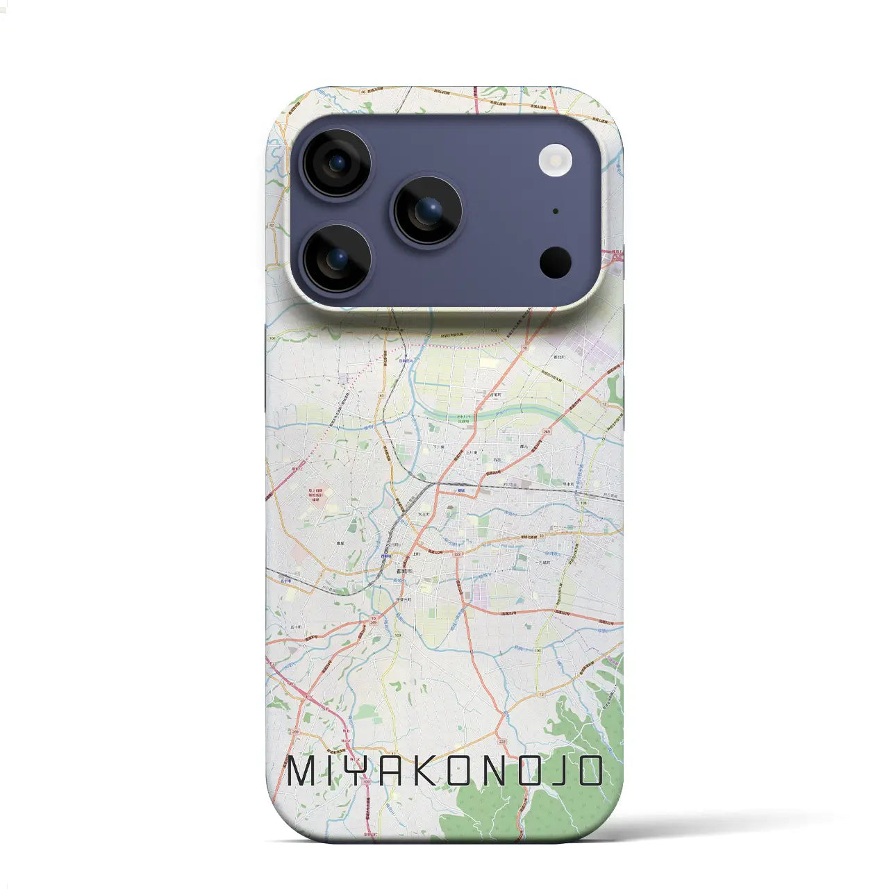 【都城(宮崎県)】地図柄iPhoneケース(バックカバータイプ)ナチュラル・iPhone 17 Pro Max 用