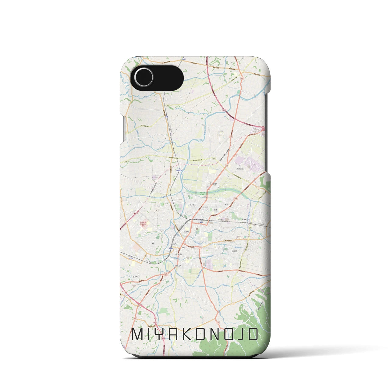 【都城(宮崎県)】地図柄iPhoneケース(バックカバータイプ)