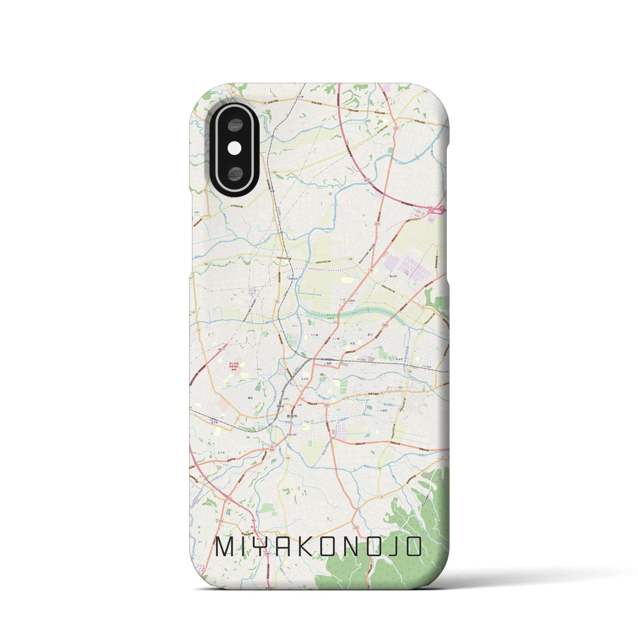 【都城(宮崎県)】地図柄iPhoneケース(バックカバータイプ)