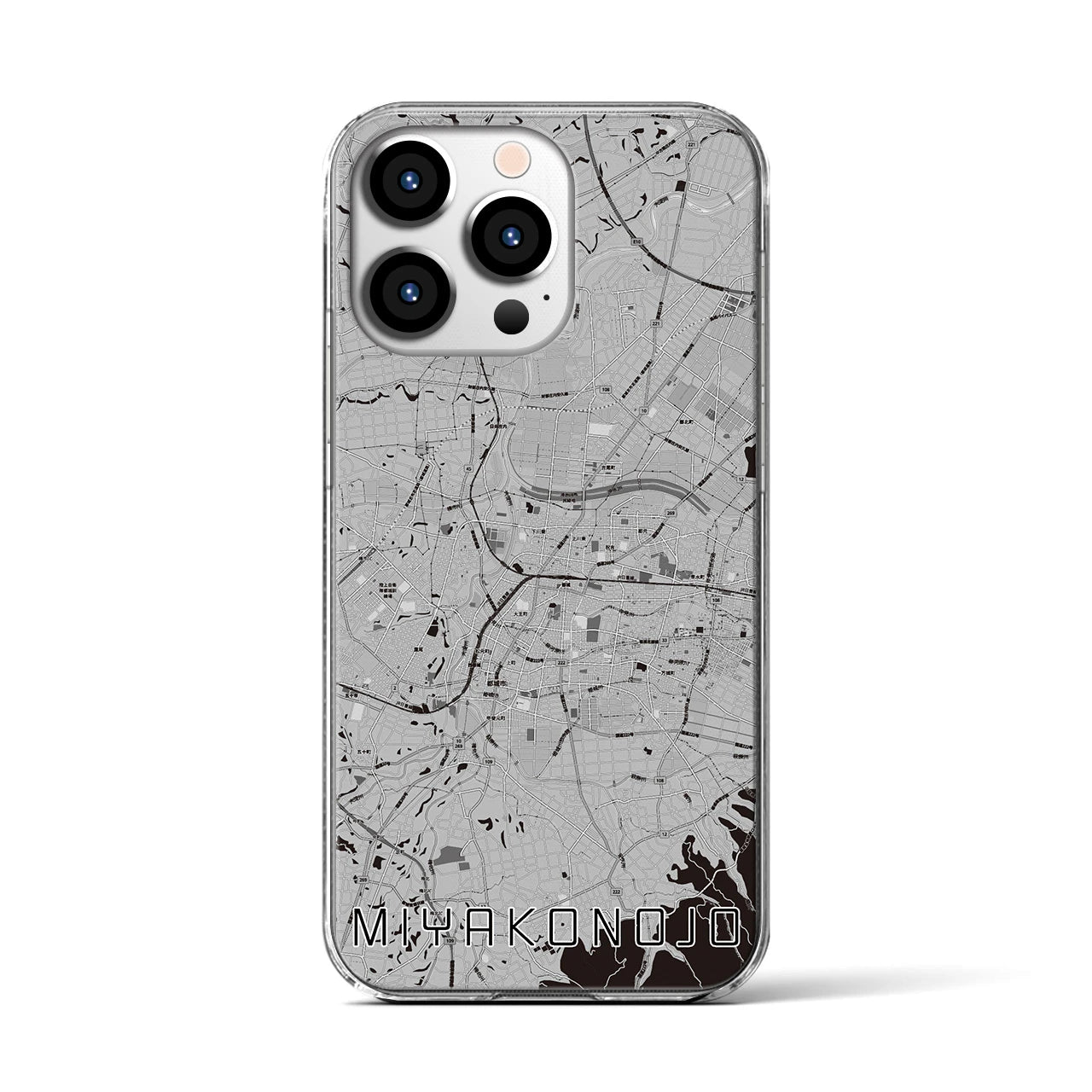 【都城(宮崎県)】地図柄iPhoneケース(クリアタイプ)