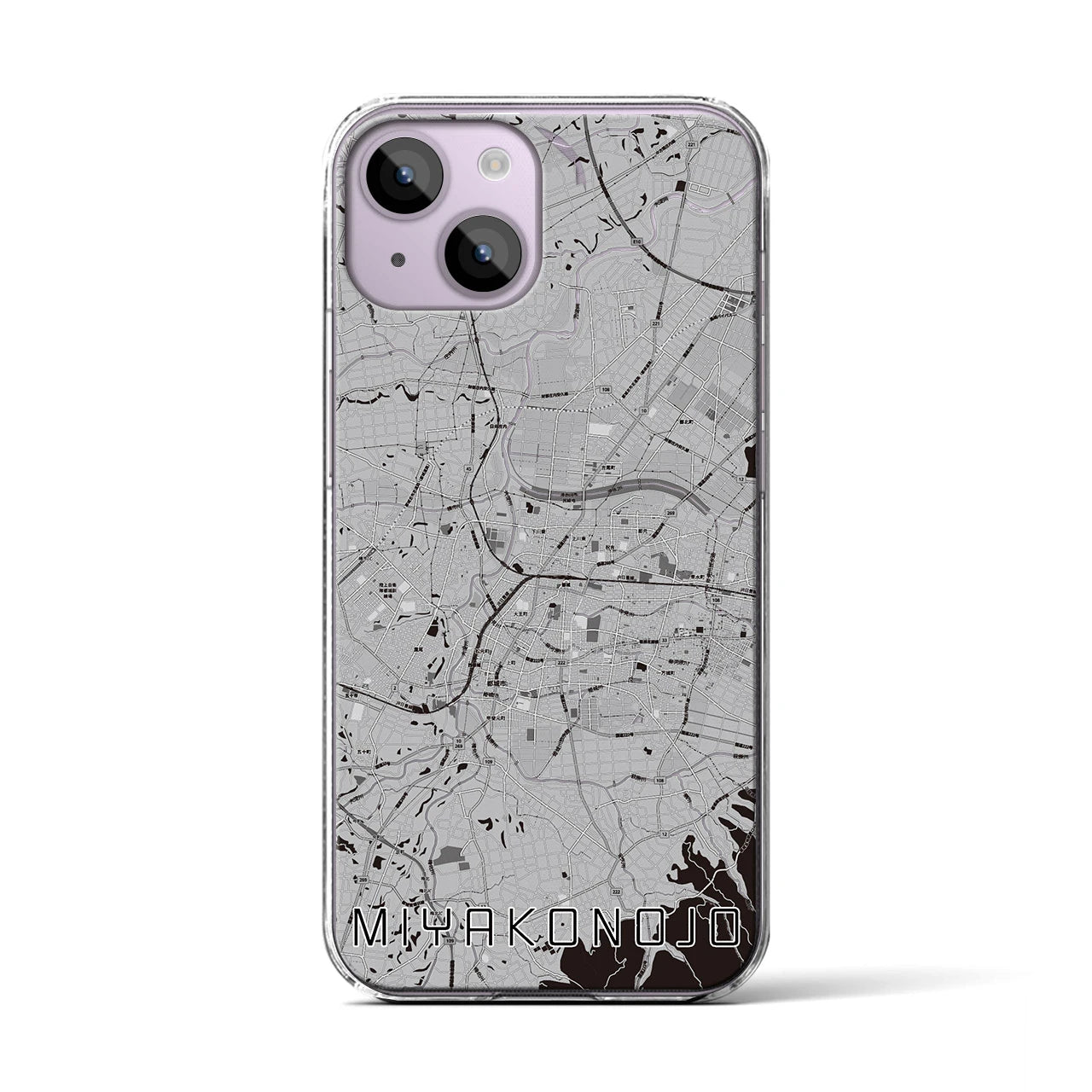 【都城(宮崎県)】地図柄iPhoneケース(クリアタイプ)