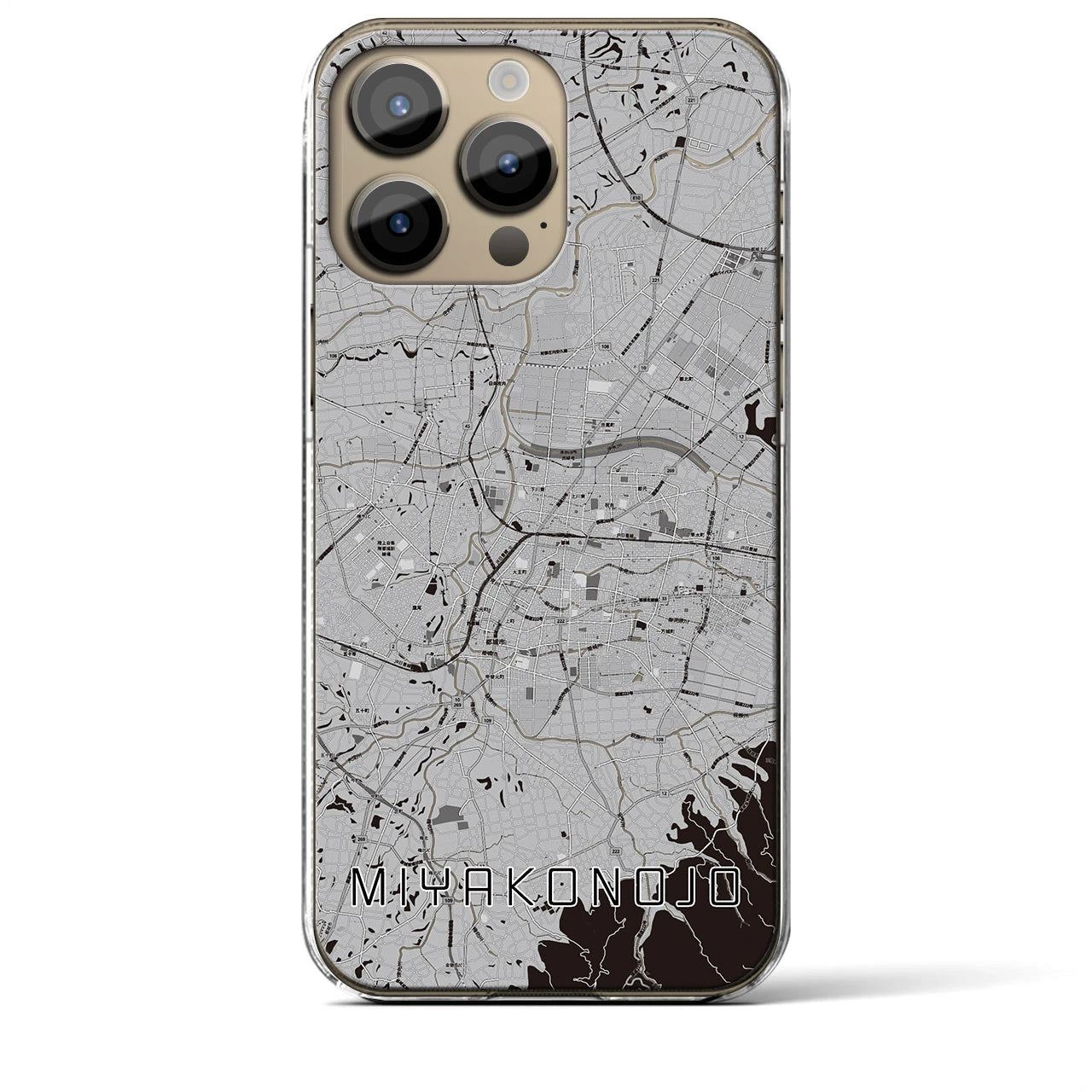 【都城(宮崎県)】地図柄iPhoneケース(クリアタイプ)