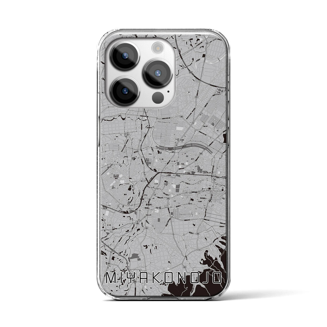 【都城(宮崎県)】地図柄iPhoneケース(クリアタイプ)