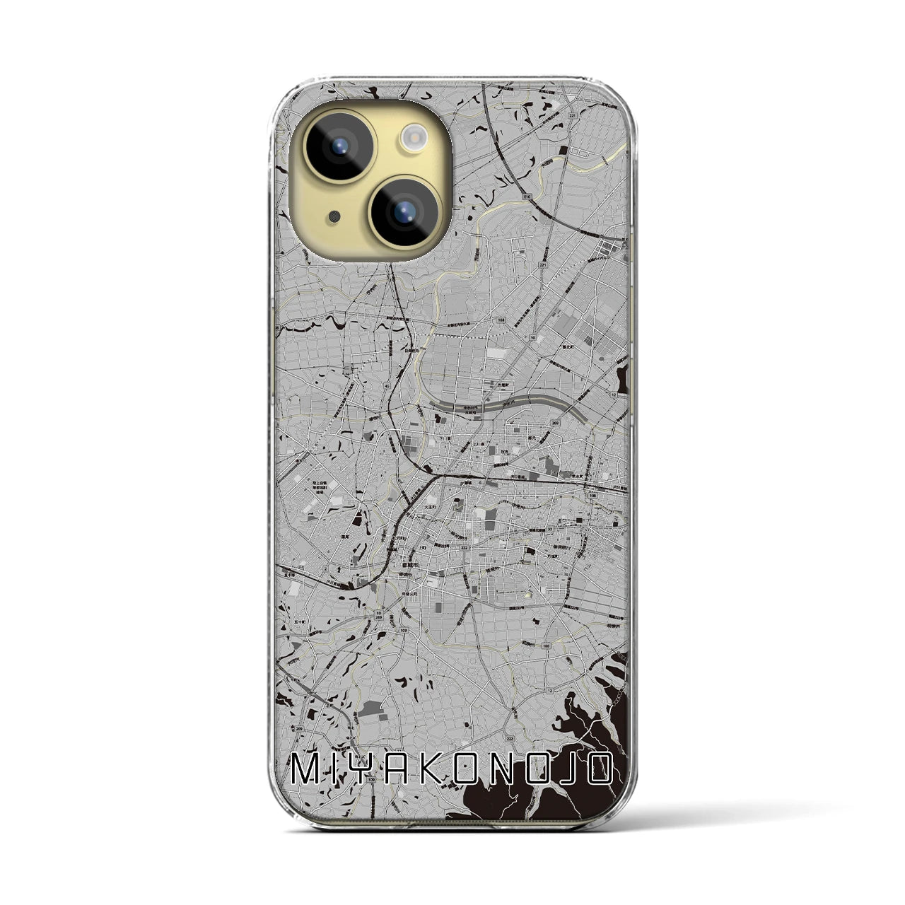 【都城(宮崎県)】地図柄iPhoneケース(クリアタイプ)