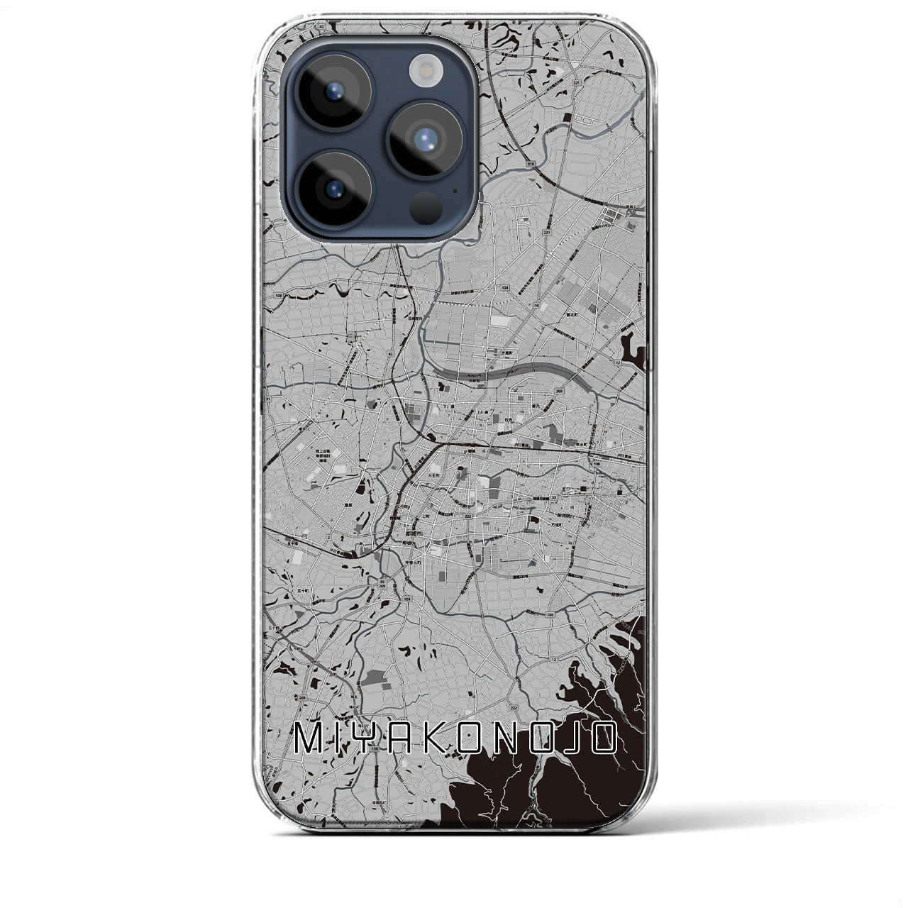 【都城(宮崎県)】地図柄iPhoneケース(クリアタイプ)