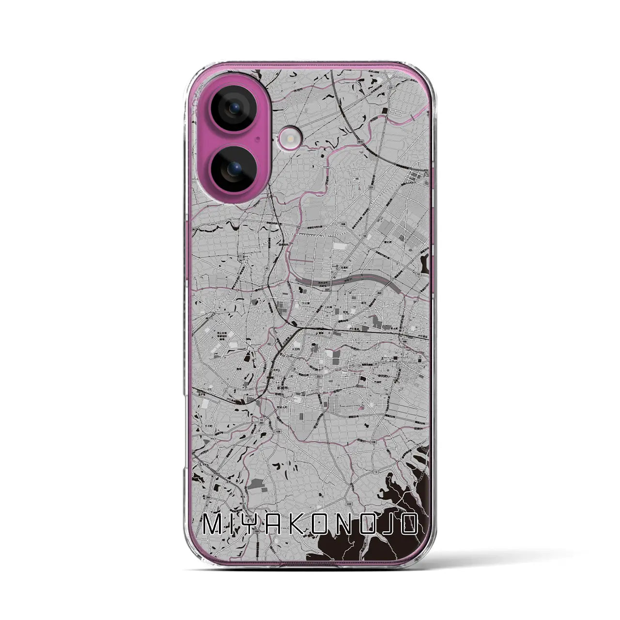 【都城(宮崎県)】地図柄iPhoneケース(クリアタイプ)