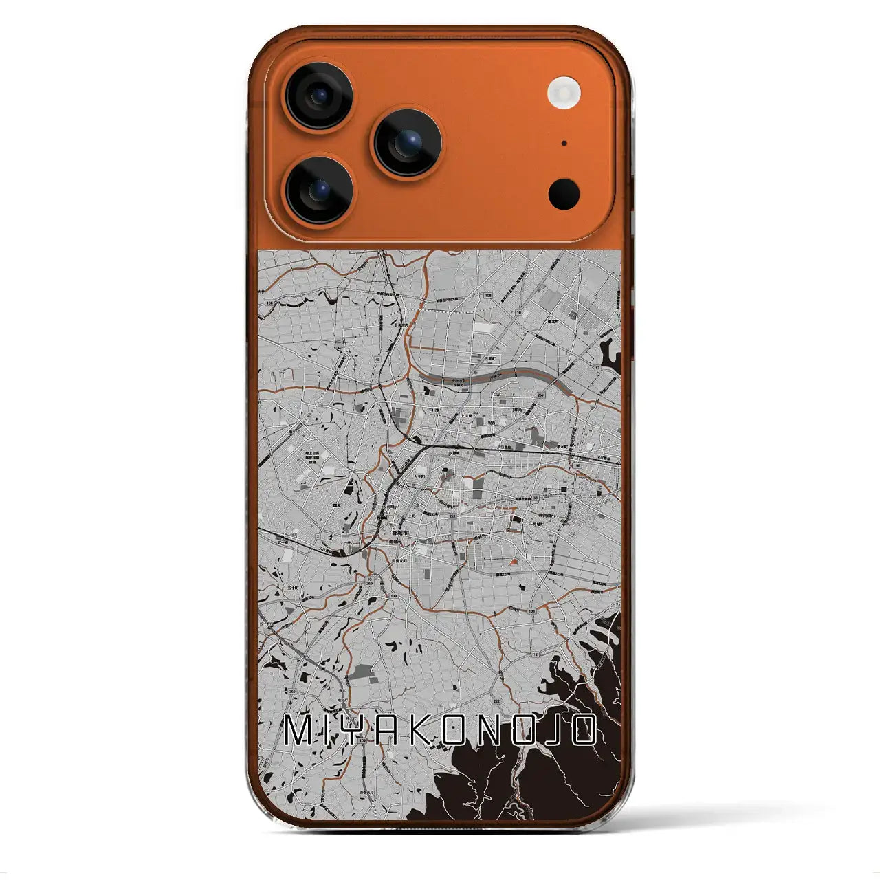 【都城(宮崎県)】地図柄iPhoneケース(クリアタイプ)