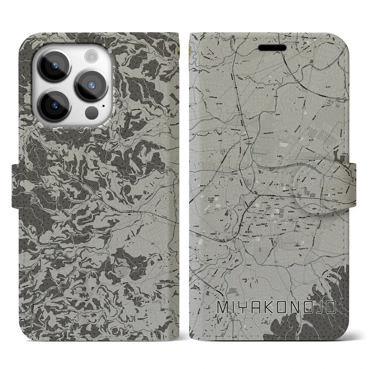 【都城(宮崎県)】地図柄iPhoneケース(手帳タイプ)