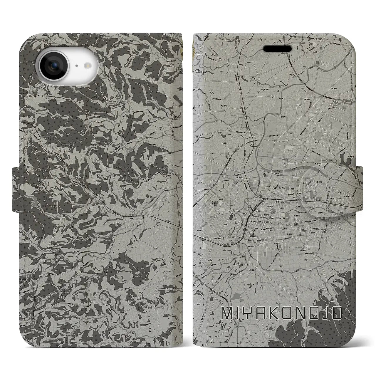 【都城(宮崎県)】地図柄iPhoneケース(手帳タイプ)